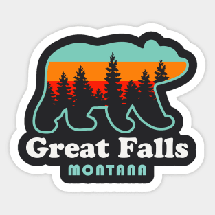 Great Falls Montana Bear Retro Vintage Sticker